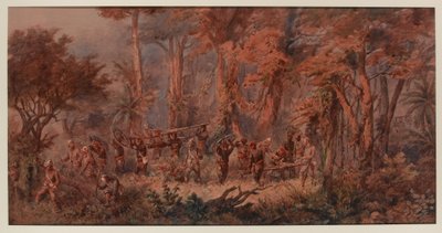 Marinebrigade marschiert nach Mansuh, 1873 von Orlando Norie