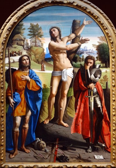 Heilige Sebastian, Rochus und Demetrius von Ortolano