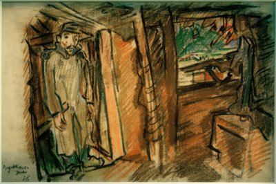 Projektionsgewehr in gedeckter Stellung von Oskar Kokoschka