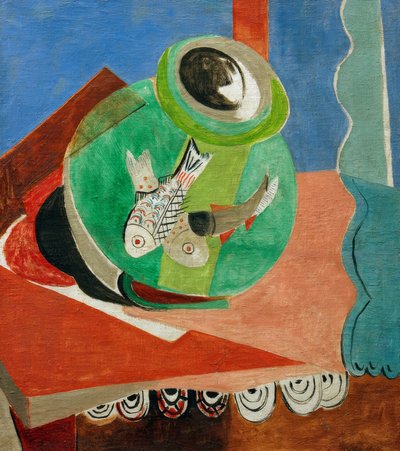 Fische im grünen Glas von Oskar Moll