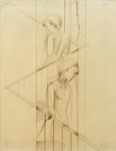 Treppenszene von Oskar Schlemmer