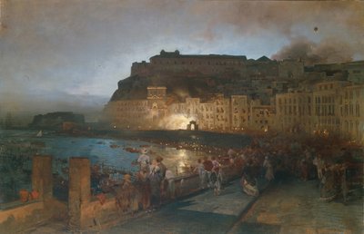 Feuerwerk in Neapel von Oswald Achenbach