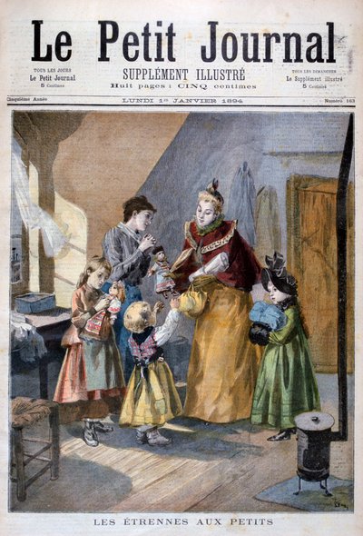 Kinder erhalten Neujahrsgeschenke, 1894 von Oswaldo Tofani