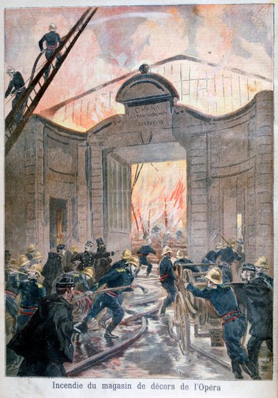 Feuer an der Oper, Paris, 1894 von Oswaldo Tofani