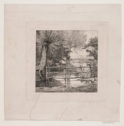 Weidenbäume an einem Wasserlauf von Otto Haslund