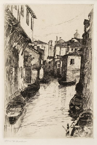 Ein Kanal in Venedig, ca. 1880-82 von Otto Henry Bacher