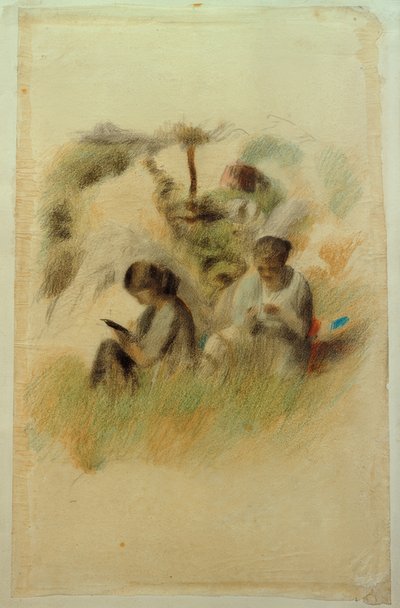 Zwei Frauen in Landschaft von Otto Meyer Amden