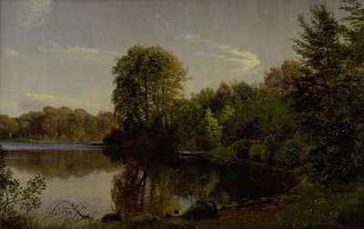 Abend am Bondedammen in Hellebæk von P.C. Skovgaard