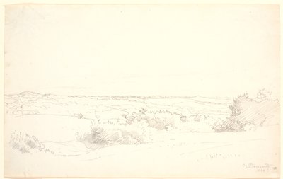 Aussicht über eine hügelige Landschaft von P.C. Skovgaard