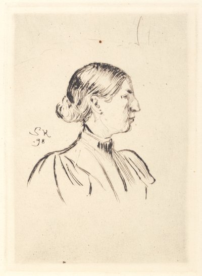 Porträt von Anna Ancher, Profil von Peder Severin Krøyer