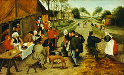 Bauern in einem Gasthaus am Straßenrand von P. the Younger Brueghel