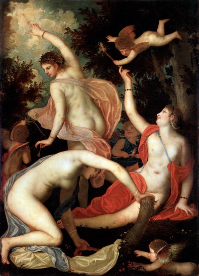 Die Grazien und Amor, um 1600-1640 von Padovanino