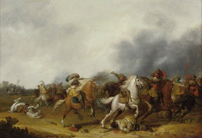 Ein Kavalleriegefecht, 1634 von Palamedes Palamedesz
