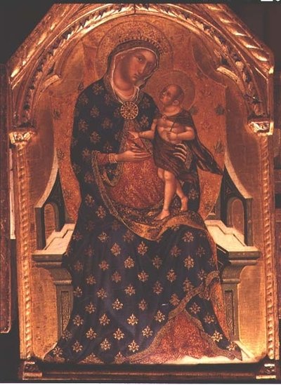 Madonna und Kind auf dem Thron von Paolo Veneziano