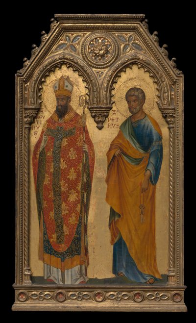 Heilige Augustinus und Petrus, um 1350 von Paolo Veneziano