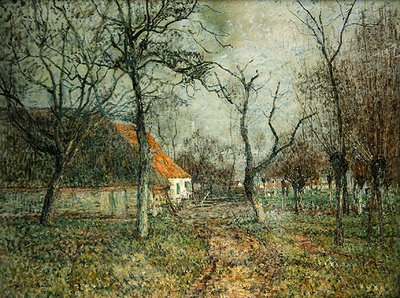 Bauernhof in Knocke, umgeben von Bäumen von Paul Baum