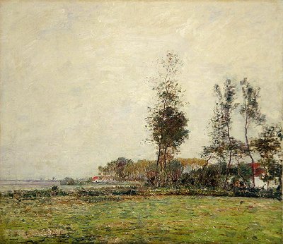 Holland, Landschaft mit Bäumen und Häusern von Paul Baum