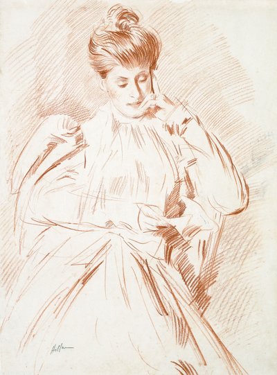 Porträt von Madame Helleu, lesend von Paul Cesar Helleu