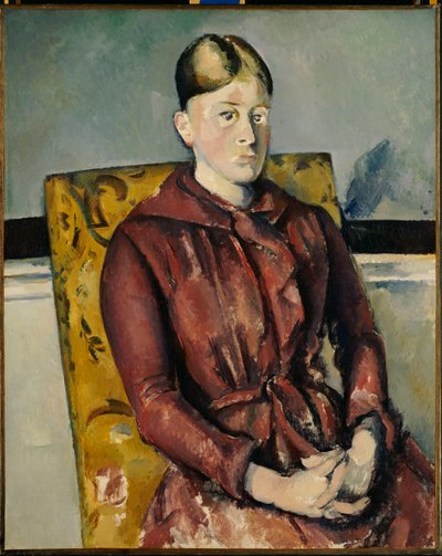 Madame Cézanne mit einem gelben Sessel von Paul Cézanne