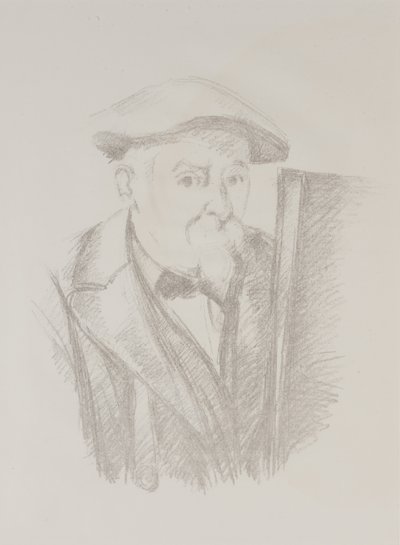 Selbstporträt vor einer Staffelei von Paul Cézanne