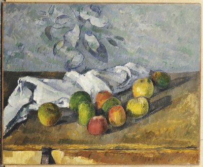 Äpfel und eine Serviette von Paul Cézanne