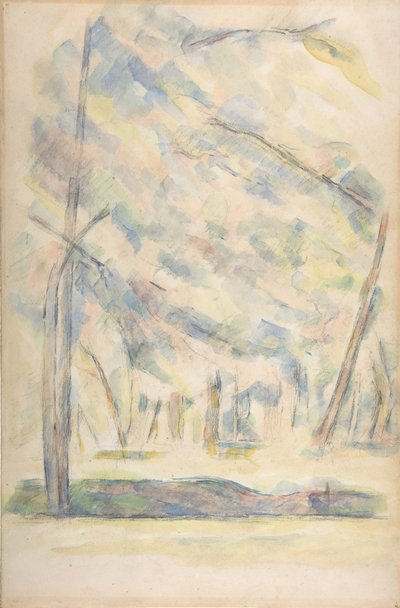 Landschaft recto, Skizze von Felsen verso von Paul Cézanne