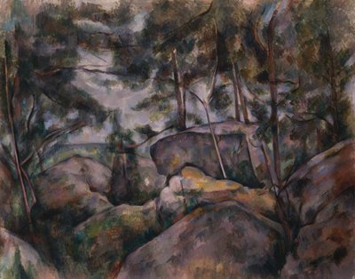 Felsen im Wald, 1890er Jahre von Paul Cézanne