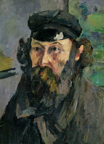 Selbstporträt mit Schirmmütze von Paul Cézanne
