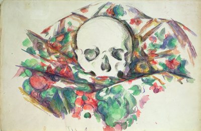 Schädel auf Draperie von Paul Cézanne