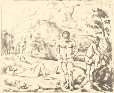 Die Badenden, große Platte, 1896-1897 von Paul Cézanne