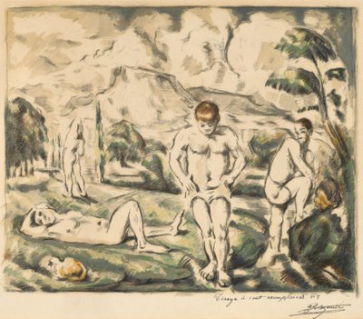 Die Badenden, große Platte, 1896-1897 von Paul Cézanne