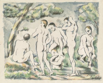 Die Badenden, kleine Platte, 1897 von Paul Cézanne