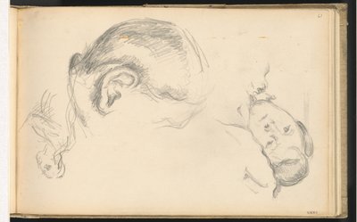 Drei Köpfe, einer von Madame Cézanne von Paul Cézanne