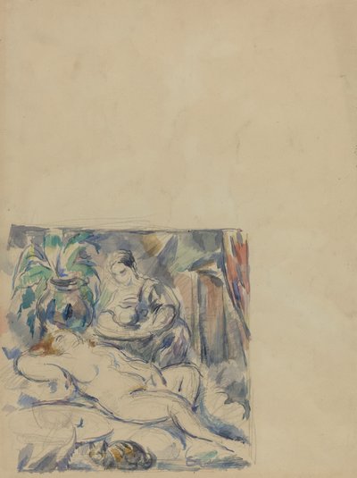 Aufwachen [Rückseite], ca. 1880 von Paul Cézanne