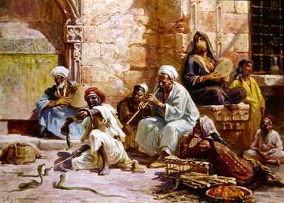 Die Schlangenbeschwörerin von Paul Dominique Philippoteaux