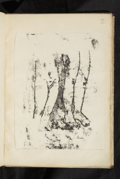 Vorher und Nachher - Studie von Beinen von Paul Gauguin