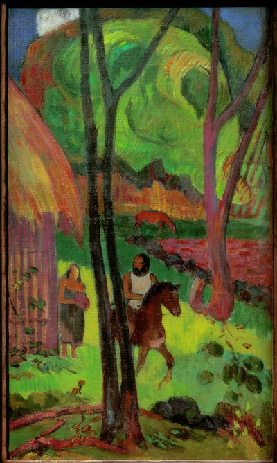 Kavalier vor der Hütte von Paul Gauguin