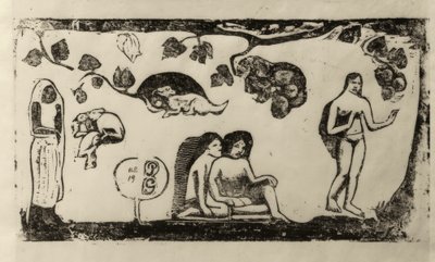 Frauen, Tiere und Laub von Paul Gauguin