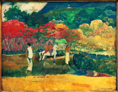Frauen mit weißem Pferd von Paul Gauguin