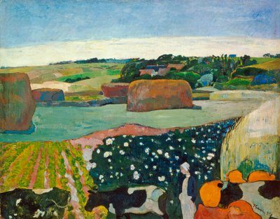 Heuhaufen in der Bretagne, 1890 von Paul Gauguin