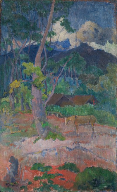 Landschaft mit einem Pferd von Paul Gauguin
