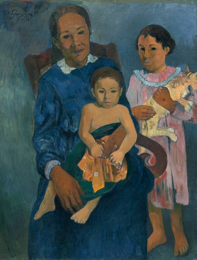 Polynesische Frau mit Kindern von Paul Gauguin