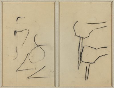 Kritzeleien; Zwei Formen [verso] von Paul Gauguin