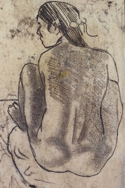 Sitzender tahitianischer Akt von hinten von Paul Gauguin