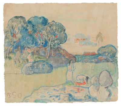 Tahitianische Landschaft von Paul Gauguin