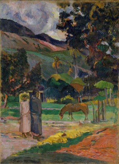 Tahitianische Landschaft von Paul Gauguin