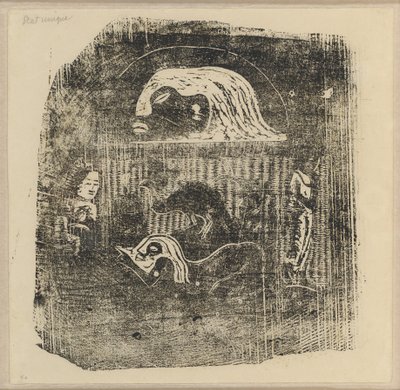 Te Atua (Die Götter) Kleine Platte [verso] von Paul Gauguin