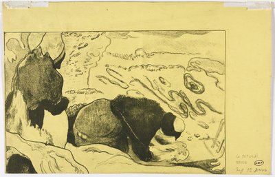 Volpini Suite: Frauen beim Wäschewaschen verso, 1893-94 von Paul Gauguin