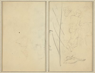 Frau mit Kuh und Gans; Gegenabdruck [verso] von Paul Gauguin