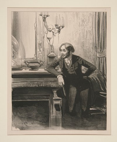 La fille de la maison chante (d) von Paul Gavarni